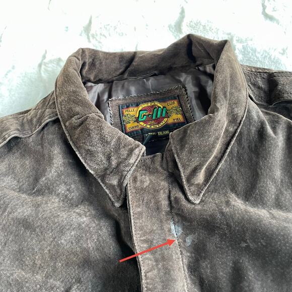 🔥VTG Global Identity G III Suede Bomber Jacket Rusty Brown Moto Utility XXL - Picture 6 of 15